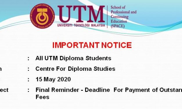 Final Reminder – Deadline  For Payment of Outstanding Fees