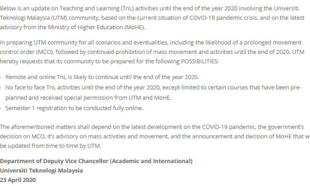 Latest News On UTM Teaching And Learning Activities