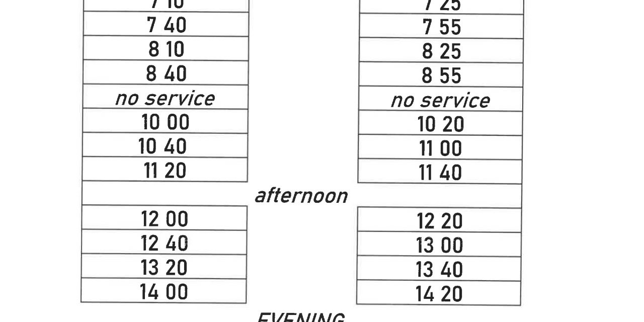 jadual bas bagi pelajar Kolej 9 dan Kolej 10 di Johor Bahru