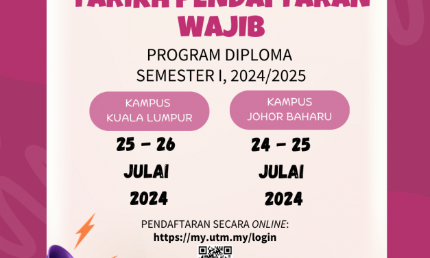 MAKLUMAN: TARIKH PENDAFTARAN WAJIB SEMESTER I, 2024/2025