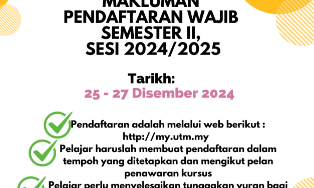 MAKLUMAN PENDAFTARAN WAJIB SEMESTER II, 2024/2025