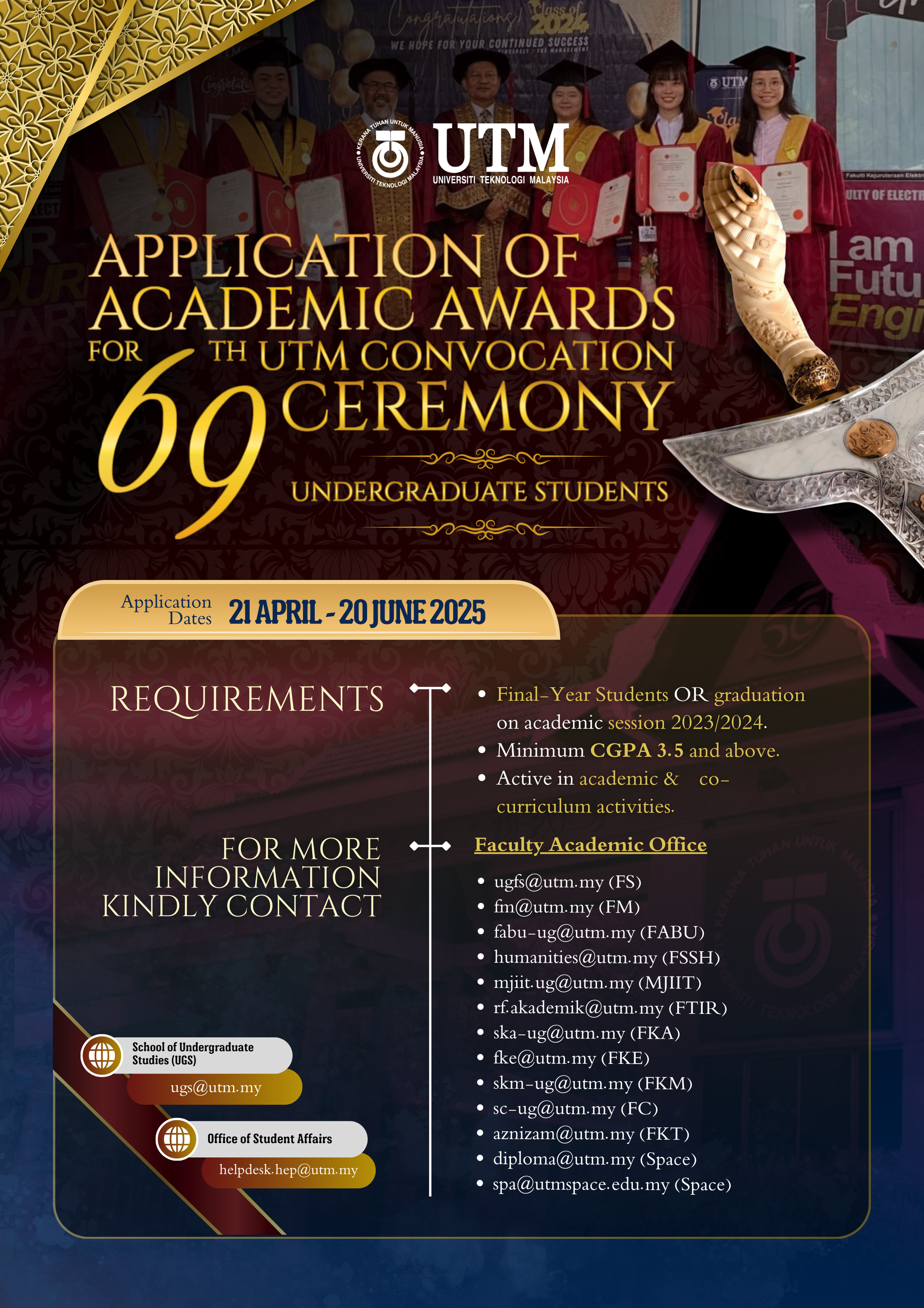 APPLICATION OF ACADEMIC AWARDS