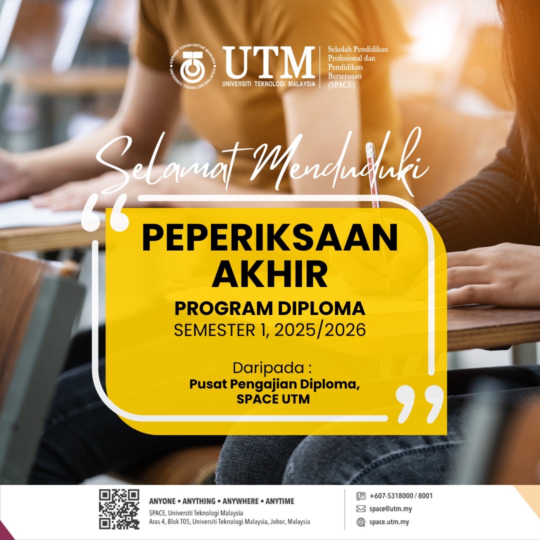 JADUAL PEPERIKSAAN AKHIR, PROGRAM DIPLOMA SEMESTER I, 2025/2026 – MUKTAMAD