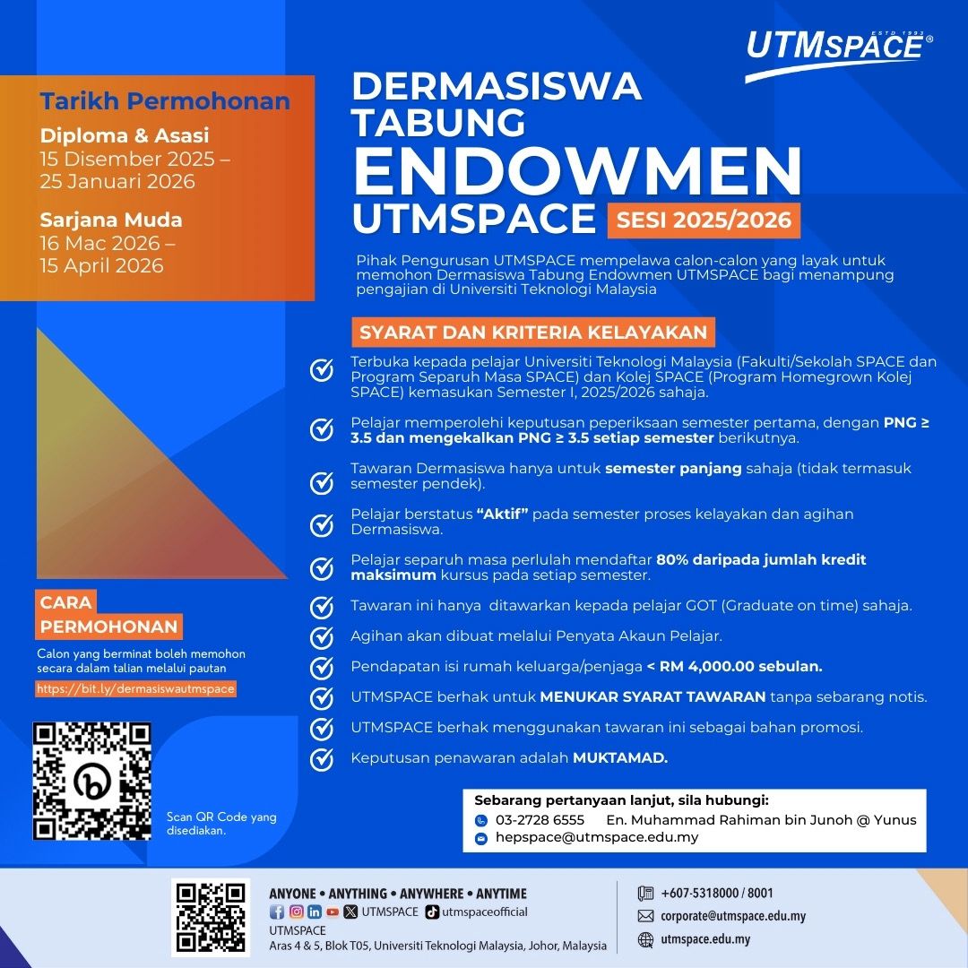 HEBAHAN IKLAN PERMOHONAN DERMASISWA TABUNG ENDOWMEN UTMSPACE