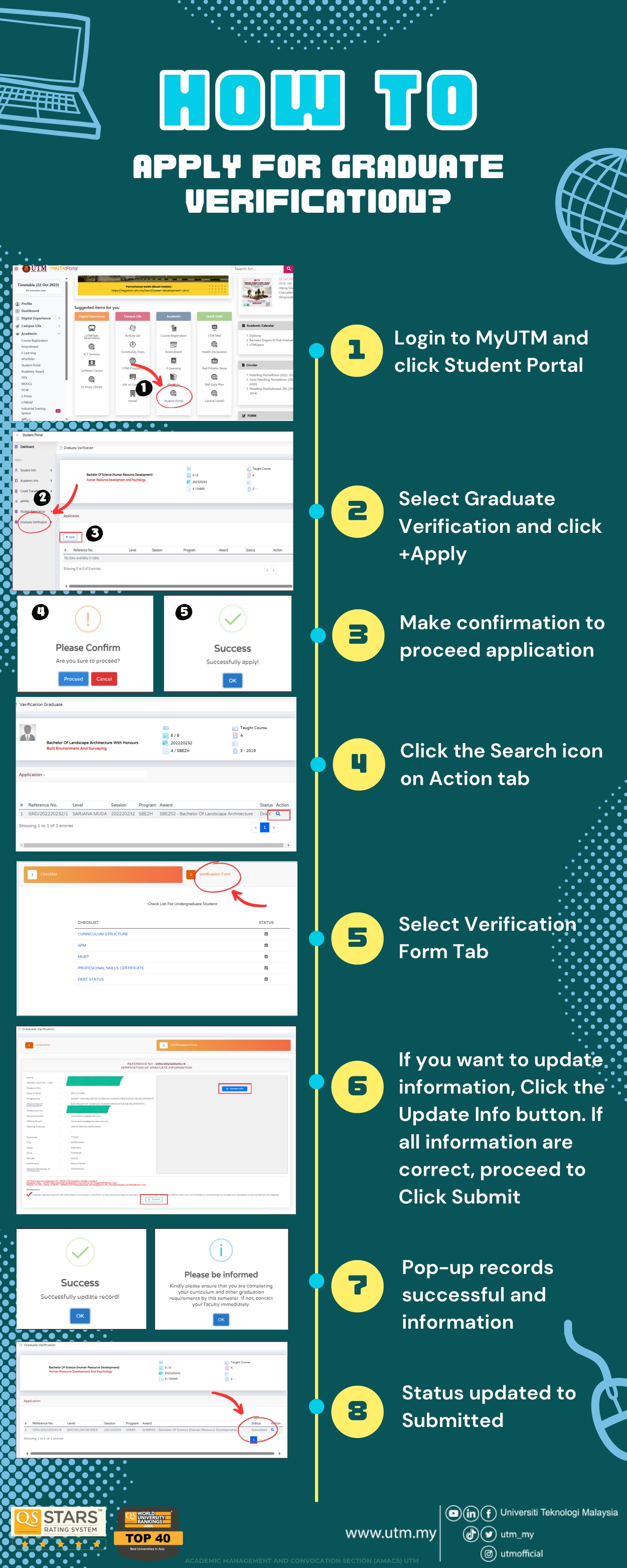 IMPORTANT: GRADUATION APPLICATION VIA MYUTM SYSTEM FOR  SEMESTER II, 2025/2026