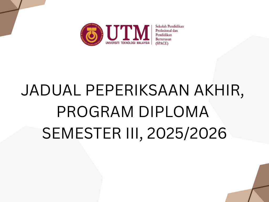 JADUAL PEPERIKSAAN AKHIR SEMESTER III, SESI 2025/2026 (BAKAL GRADUAN) PELAJAR SEMESTER AKHIR PROGRAM DIPLOMA PERAKAUNAN (DSPP)